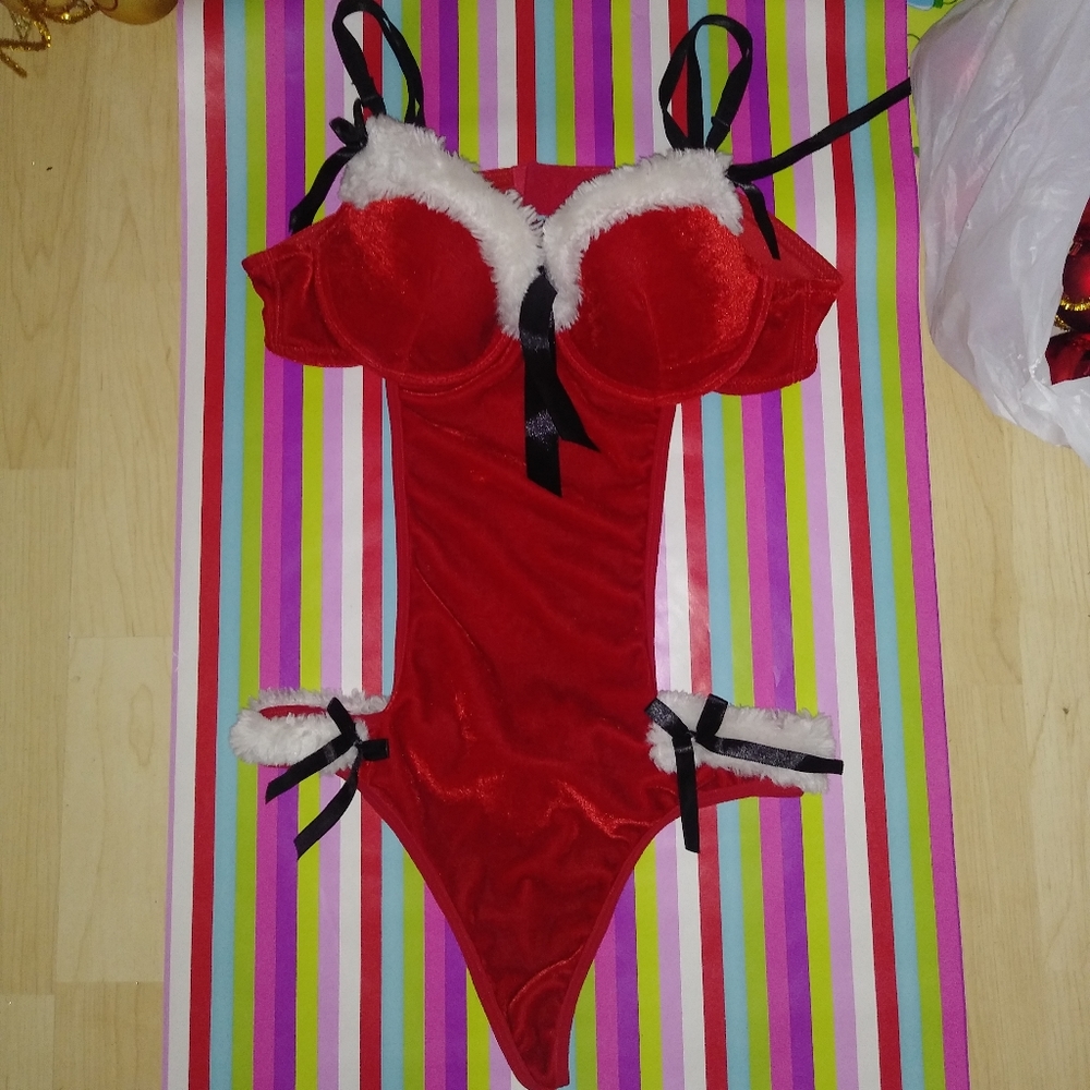 Red velvet Santa one piece.